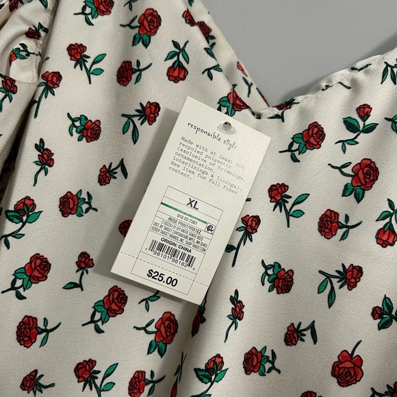 A New Day Women's Floral Midi Slip Dress - White Roses XL - Picture 6 of 6